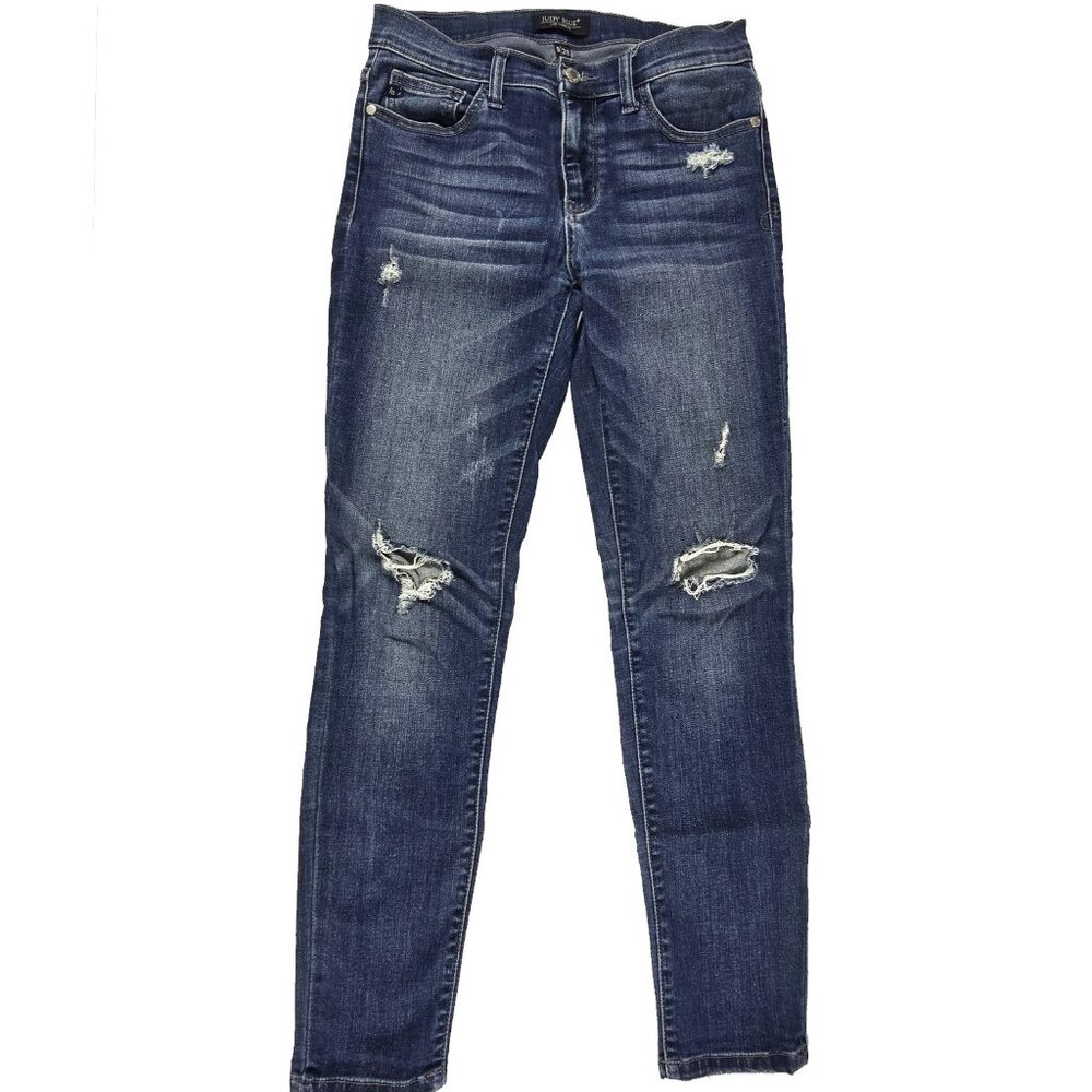 Judy Blue Relaxed Slim Fit Super Comfy Stretch Jeans Distress Size 29